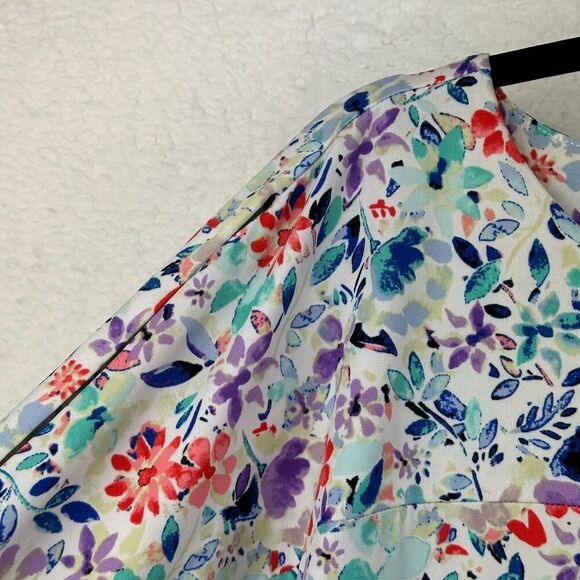 The Limited Blouson Top Womens 2X Floral Lightweight Stretchy Office Open Sleeve - Picture 5 of 12